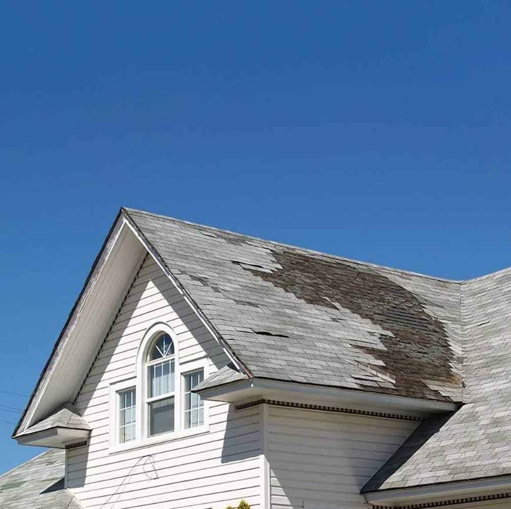 sun-exposed roof in Houston showing signs of heat damage